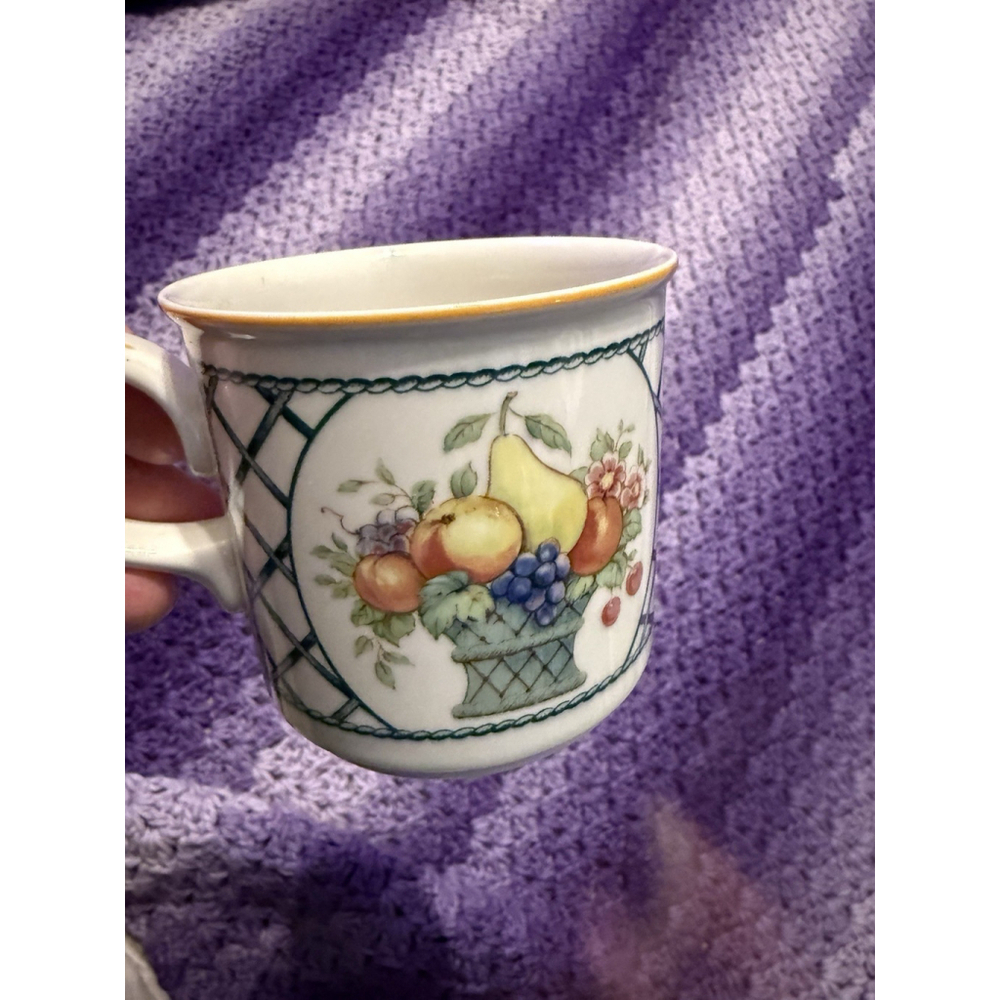 Villeroy & Boch BASKET ONE Flat Coffee/Tea Cup* 3" Vitro Porcelain Germany EUC